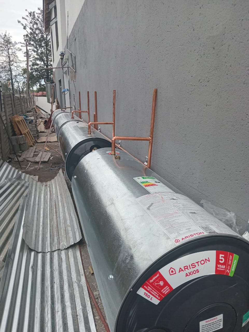 Ariston geyser installation with copper piping - Rustenburg plumber